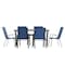 Flash Furniture Brazos 7 Pc Patio Dining Set w/Tempered Glass Patio Table and 6 Chairs w/Navy Flex Comfort Material TLH-94B-303CNV-GG - alternate 7